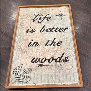 Framed Map Art with Inspirational Quote